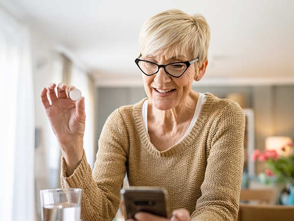 Woman looking at phone